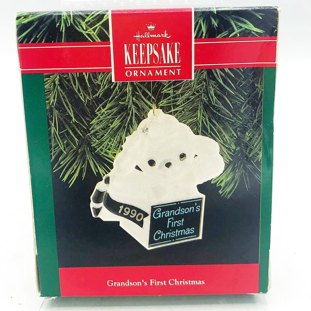 Grandson's First Christmas 1990 Hallmark Ornament Acrylic
